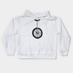 Unicycle illustration Kids Hoodie